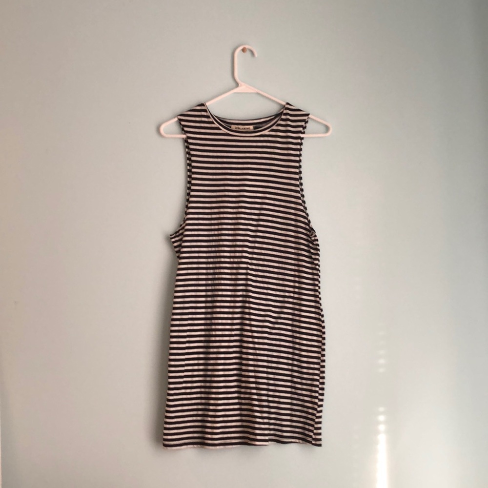 black and white striped dress